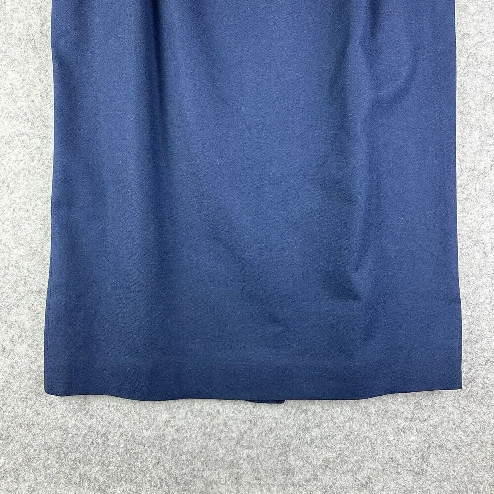VTG Pendleton Skirt Womens 12 Navy Wool Pleated Lined Office Academia USA Made